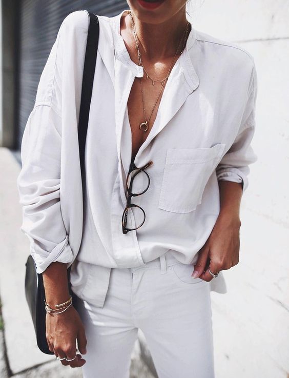 total white look white shirt